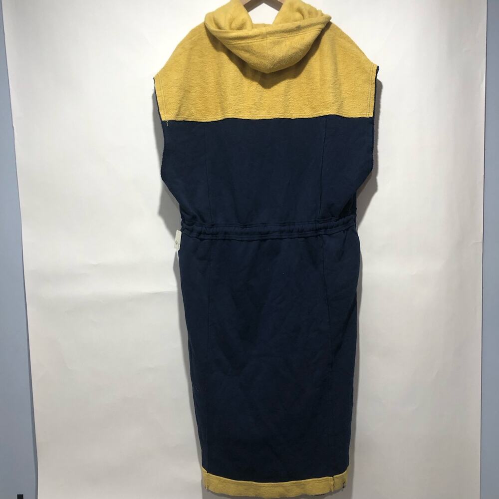 NWT We The Free People Soft Maxi Blue Vest Hood Zip Tie Hoodie Sweatshirt Sz L - Picture 9 of 10